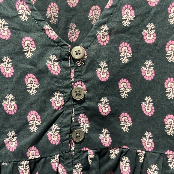 J.Crew Small Floral V-neck Cotton Voile Blue Dress Best Buds Lightwt oversized - Picture 7 of 11